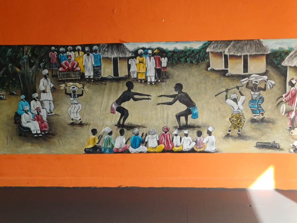 Traditional dance mural scene