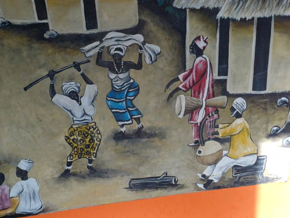 Cultural celebration mural scene